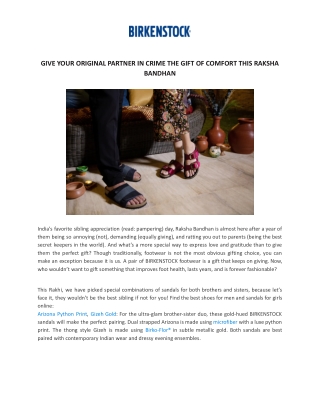 Give Your Sister The Gift Of Comfort This Raksha Bandhan - Birkenstock India