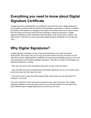Everything you need to know about Digital Signature Certificate