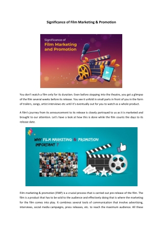 Significance of Film Marketing & Promotion - Griffin Pictures