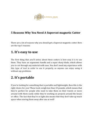 5 Reasons Why You Need A Supercut Magnetic Cutter