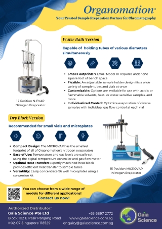 Organomation Nitrogen Evaporator