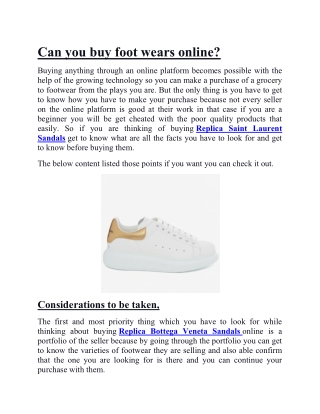 Can you buy foot wears online