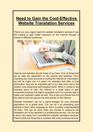 Need to Gain the Cost-Effective Website Translation Services