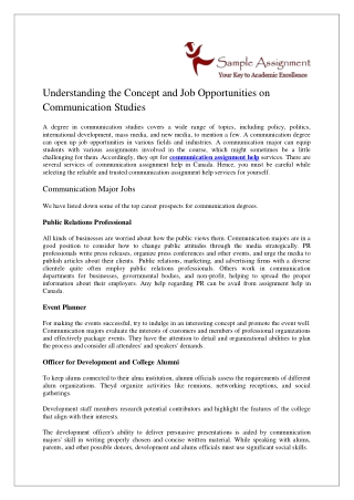 Understanding the Concept and Job Opportunities on Communication Studies