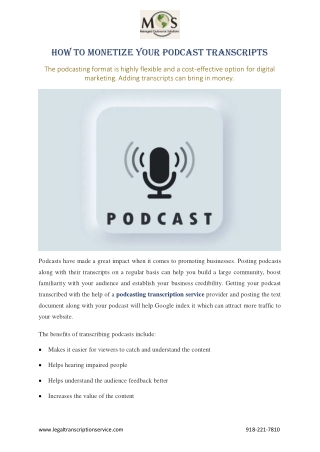 How to Monetize Your Podcast Transcripts