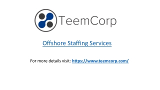 Affordable Offshore Staffing Services by TeemCorp