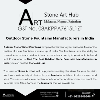 Outdoor Stone Fountains Manufacturers in India