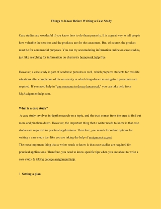 Things to Know Before Writing a Case Study