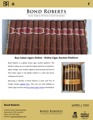 Buy Cuban cigars Online - Online Cigar Auction Platform