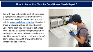 How to Know that Your Air Conditioner Needs Repair?
