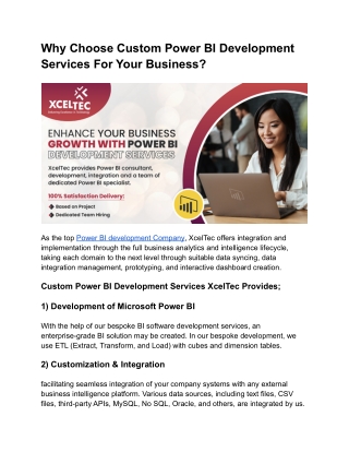 Why Choose Custom Power BI Development Services For Your Business_