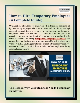 How to Hire Temporary Employees