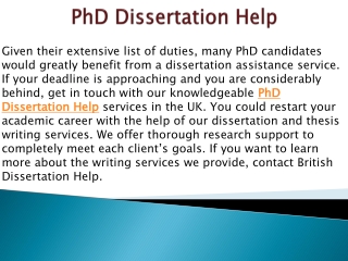 dissertation help