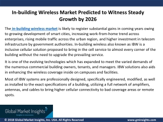 In-building Wireless Market Predicted to Witness Steady Growth by 2026