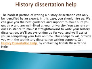 History dissertation help