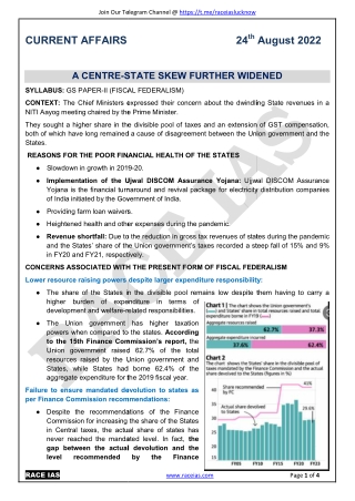 Current Affairs 24 August English by RaceIAS