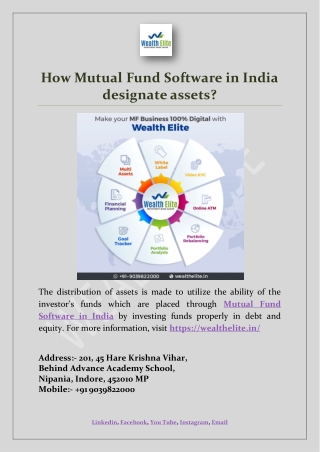 How Mutual Fund Software in India designate assets