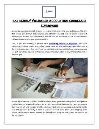Extremely Valuable Accounting Courses in Singapore