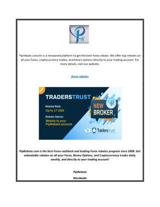 Forex Rebates | Piprebate.com/en