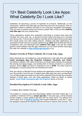 12  Best Celebrity Look Like Apps: What Celebrity Do I Look Like?