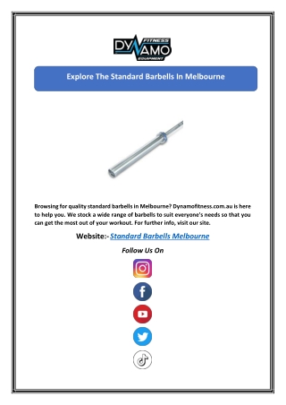 Explore The Standard Barbells In Melbourne