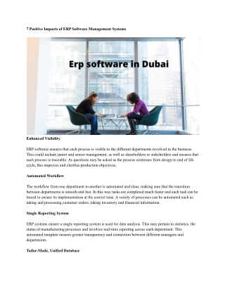 Erp software in Dubai