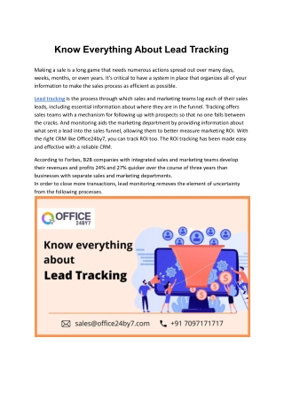 Know Everything About Lead Tracking