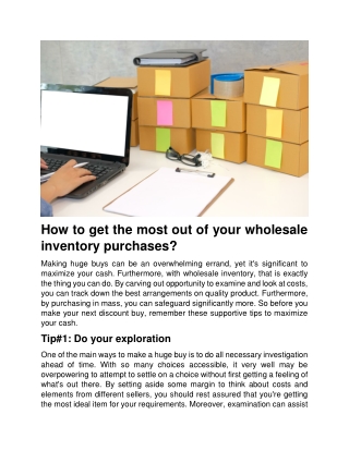 How to get the most out of your wholesale inventory purchases ?