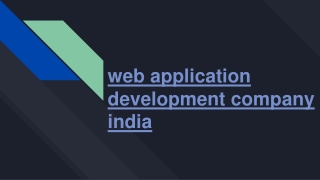 web application development company in india
