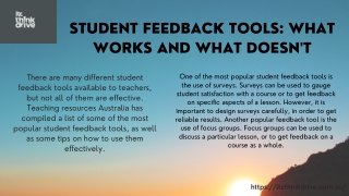 Student Feedback Tools What Works and What Doesn't