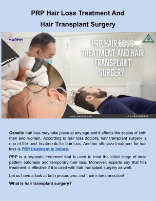 PRP Hair Loss Treatment And Hair Transplant Surgery .docx