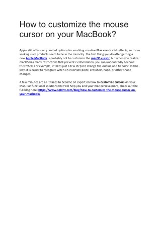 How to customize the mouse cursor on your MacBook