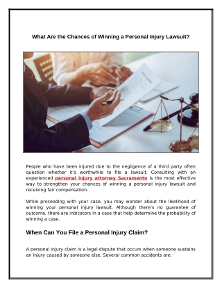 What Are the Chances of Winning a Personal Injury Lawsuit?