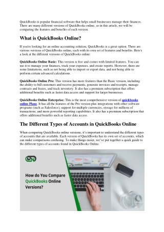 How do You Compare QuickBooks Online Versions?