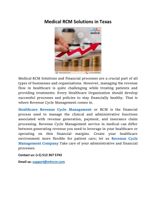 Medical RCM Solutions in Texas