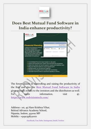 Does Best Mutual Fund Software in India enhance productivity