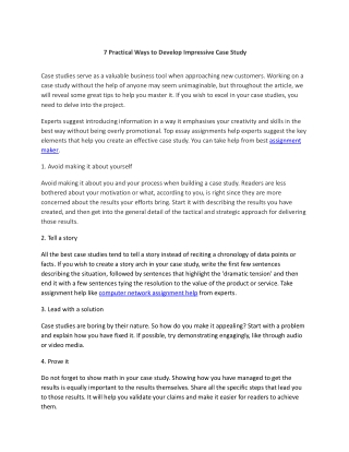 _7 Practical Ways to Develop Impressive Case Study