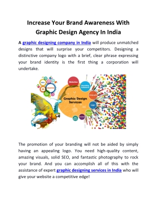Increase Your Brand Awareness With Graphic Design Agency In India