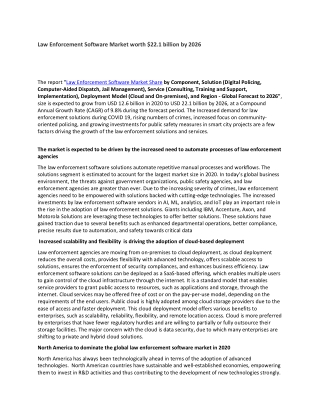 Law Enforcement Software Market worth $22.1 billion by 2026