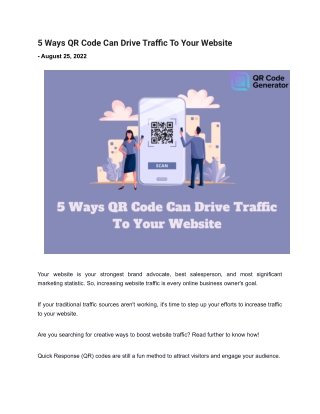 5 Ways QR Code Can Drive Traffic To Your Website