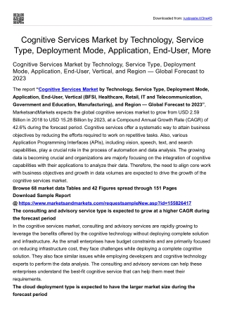 Cognitive Services Market by Technology, Service Type, Deployment Mode, And More