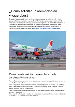 ¿Cómo solicitar un reembolso en vivaaerobus