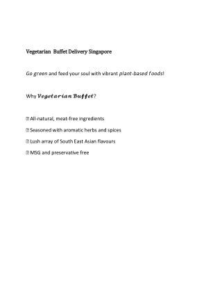 Buffet Delivery Singapore