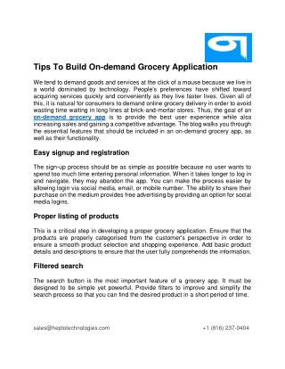 Tips To Building On-demand Grocery Application