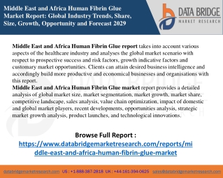 Middle East and Africa Human Fibrin Glue Market Size