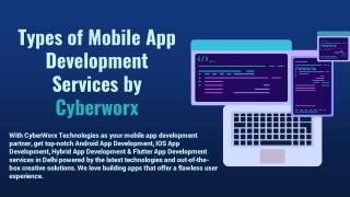 Types of Mobile App Development Services By Cyberworx
