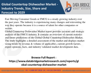 Global Countertop Dishwasher Market Pdf