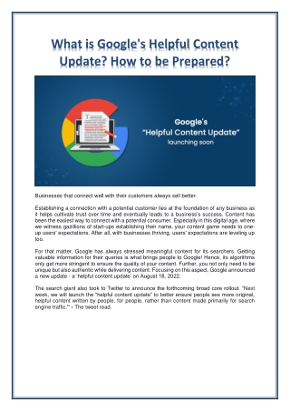 What is Google's Helpful Content Update How to be Prepared