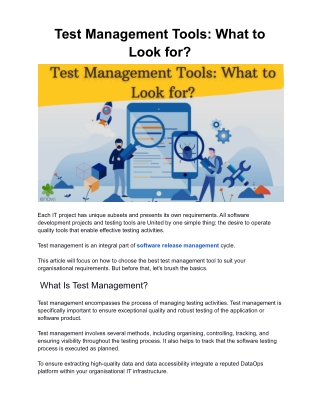 Test Management Tools: What to Look for?