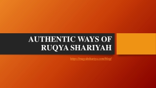 AUTHENTIC WAYS OF RUQYA SHARIYAH